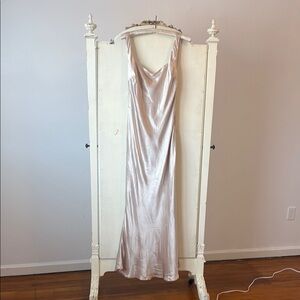 Elegant Satin Gown in Light Pink